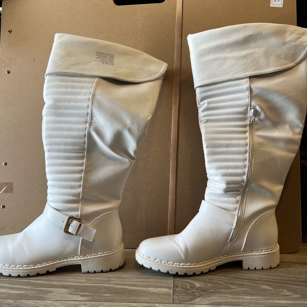 DO IT BIG KNEE/over knee white boots